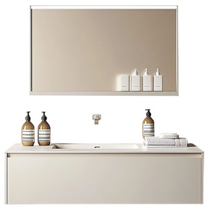Nouvelle armoire de salle de bain murale intelligente blanche avec miroir et lavabo intégré - Product Image 4