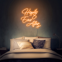 Livraison gratuite, livraison directe, lettres lumineuses LED en PVC, verre et silicone personnalisées de 50 cm, inscription « Love Happily Ever After », enseigne au néon