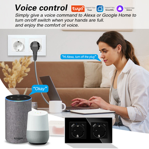 Smart WIFI Dual Plug USB + Tipo-c Puerto de carga Enchufe de pared Control de voz remoto WIFI Enchufe de pared inteligente con Alexa <span class=keywords><strong>Google</strong></span> Home - Product Image 5