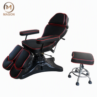 Table de massage commerciale pliable et réglable MASON en PVC, dossier incurvé, éponge haute densité durable, pour salon de tatouage et de beauté