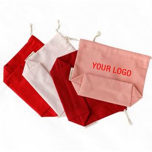 Custom Logo Durable Organic Christmas Drawstring Gift Bag Cosmetic Cotton Dust Pouch <b>Makeup</b> Bag - Product Image 4