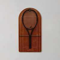 Kotak pajangan raket tenis dinding dari akrilik, seni dinding dekoratif, hadiah kenang-kenangan khusus, bingkai pajangan untuk penggemar dan kolektor tenis