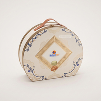 Boîte Cadeau Rigide Ronde Personnalisée avec Poignée pour Emballage Alimentaire de Bonbons Artisanaux de Fêtes, Impression Pantone, Vente en Gros