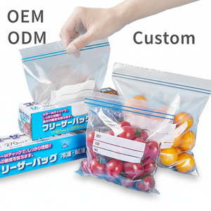 Custom Logo Zipper Sealed <strong>Bag</strong> Packaging Reusable No Leakage <strong>Plastic</strong> Zip Lock <strong>Bags</strong> For Vegetables Food Storage - Product Image 1