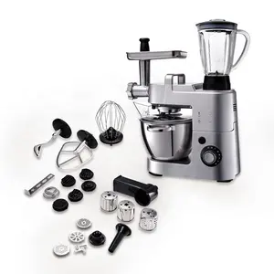 1500W Klasik Semua Dalam Satu Die-Cast Stand Mixer dengan Beater, Adonan Kait, Kocok, blender, Penggiling Daging, Alat Pengiris, Kue & Noodle Maker