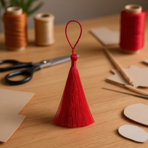 Ilan Flecosh - Borlas Rojas de 8 cm, Paquete de 6 Unidades, Suministros Decorativos para Manualidades - Product Image 3