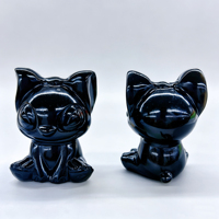 Vente en gros de sculptures de personnages de dessins animés en pierres précieuses naturelles mélangées de 6 cm, ornements en cristal pour la décoration de la maison