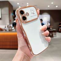 Coque de téléphone antichoc en TPU électroplaqué pour filles, couleur unie, accessoire de mode, pour S25Ultra S24Plus – Meilleures ventes
