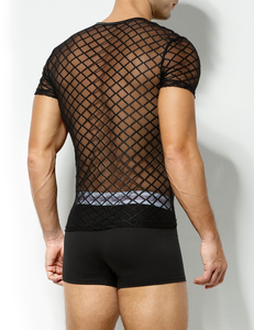 T-shirt da <span class=keywords><strong>uomo</strong></span> super traspirante e trasparente in rete, ad asciugatura rapida, <span class=keywords><strong>sexy</strong></span>, in nylon, ideale per appuntamenti e feste - Product Image 3