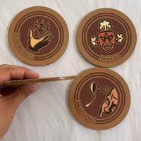 Sous-verres ronds en liège écologiques réutilisables Giftway Classic de 5 mm d'épaisseur avec logo personnalisé pour le thé, le café et les boissons