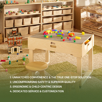 Hikeylove Ensemble de table de jeu pour salle de classe préscolaire en bois moderne, caractéristiques de sécurité, respectueux de l'environnement, durable, montage facile, compatible