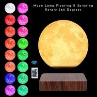 Lámpara Lunar Magnética Levitante, Recuerdo Romántico, Regalo Personalizado, 16 Colores, Decoración de Luz Lunar para el Hogar