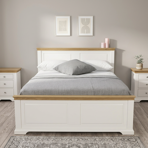 Modern Double and Queen <b>Pine</b> Wood <b>Bed</b> <b>Frame</b> Imported Solid and Panel MDF with Storage Beech Furniture 450kg-650kg Natural Color - Product Image 2