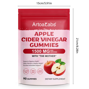 ArtoaLabs 90 Caramelle Gommose Senza Zucchero e Senza Glutine per la Perdita di Peso, Vitamine B6 B12 Vegane, Aceto di Sidro di Mele per Donne - Product Image 6