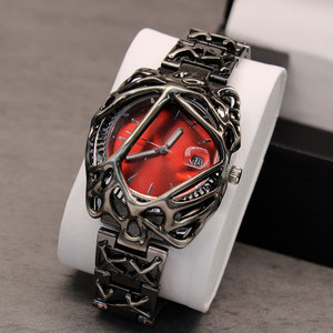 Low Moq Custom Logo Y2K Vintage Reloj de esfera grande para hombres Spider <span class=keywords><strong>Web</strong></span> Venom Alien Design Relojes de cuarzo - Product Image 4