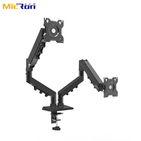 Bras de moniteur double à ressort à gaz réglable et polyvalent MCR-MSC02, support de moniteur double pour jeux
