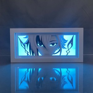 Boîte à lumière Anime Genshin Impact <span class=keywords><strong>Arlecchino</strong></span> Japon pour la décoration de chambre à coucher, veilleuse LED, design découpé en papier, unisexe - Product Image 4