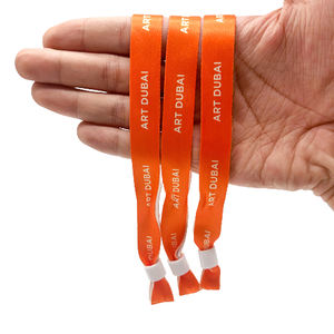 กำไลข้อมือผ้าแบบสไลด์ล็อคสำหรับเทศกาล  แบบกำหนดเองได้  ราคาดีที่สุด  แบบเรียบสำหรับงานเทศกาล  สามารถสั่งทำได้ - Product Image 6