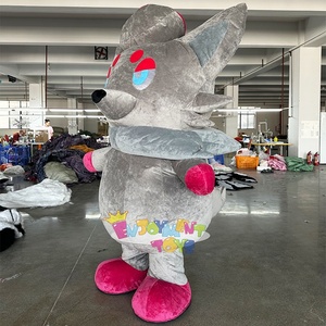 Costume de mascotte de loup en fourrure réaliste géant gonflable pour <span class=keywords><strong>cosplay</strong></span> personnalisé, costume de loup en peluche pour adulte - Product Image 3