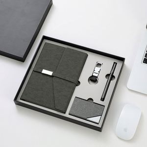 2026 Custom Executive Notebook Pen Set A5 Size 100gsm Leather Loose-leaf Binding Business Card Holder Corporate Gift for Men - Product Image 4