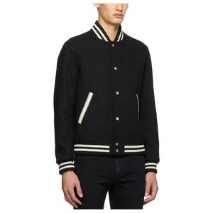 OEM y ODM Ropa informal Hombres Letterman Chaqueta Béisbol Streetwear Tallas grandes Elegante Negro Casual Letterman Chaquetas para la venta - Product Image 2