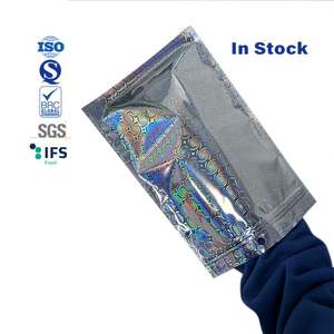 Sachets en plastique réutilisables anti-odeur à motif spiralé avec trois joints latéraux, holographiques, en stock - Product Image 6