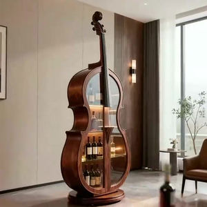 Cello, armoire à vin en bois massif de noyer noir d'Amérique du Nord, style européen et américain, avec <span class=keywords><strong>porte</strong></span> en verre, pour salon - Product Image 2