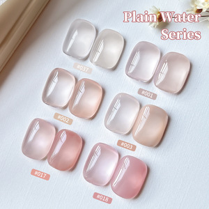 Gel de Uñas Nude Efecto Agua Líquida 2026 Nuevo Estilo Lichi Leche Melocotón Transparente Set de 6 Colores Mate Esmerilado Gel de Fototerapia para Manicura - Product Image 1