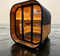 Sauna à vapeur robuste pour la maison, sauna traditionnel pour 3 à 4 personnes, sauna extérieur moderne carré en cèdre rouge