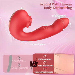 Vibratore Rabbit S-hande Rose 3 in 1 con Funzione di Suzione e Stimolazione del Punto G, IPX7, in Silicone Morbido, Giocattolo Sessuale Staccabile per Donne - Product Image 5
