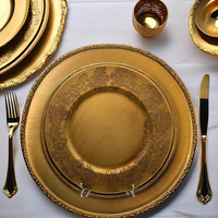 Assiettes de présentation en PP durables de luxe pour mariages et banquets royaux Style oriental de la maison-Plats et assiettes durables pour les fêtes