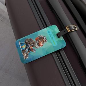 Étiquette de bagage en acrylique OEM/ODM, personnage de <span class=keywords><strong>dessin</strong></span> <span class=keywords><strong>animé</strong></span> 'World Traveler', cadeau de voyage idéal, étiquette d'identification de sac de voyage amusante, pour les vacances, 'Bon Voyage' - Product Image 6