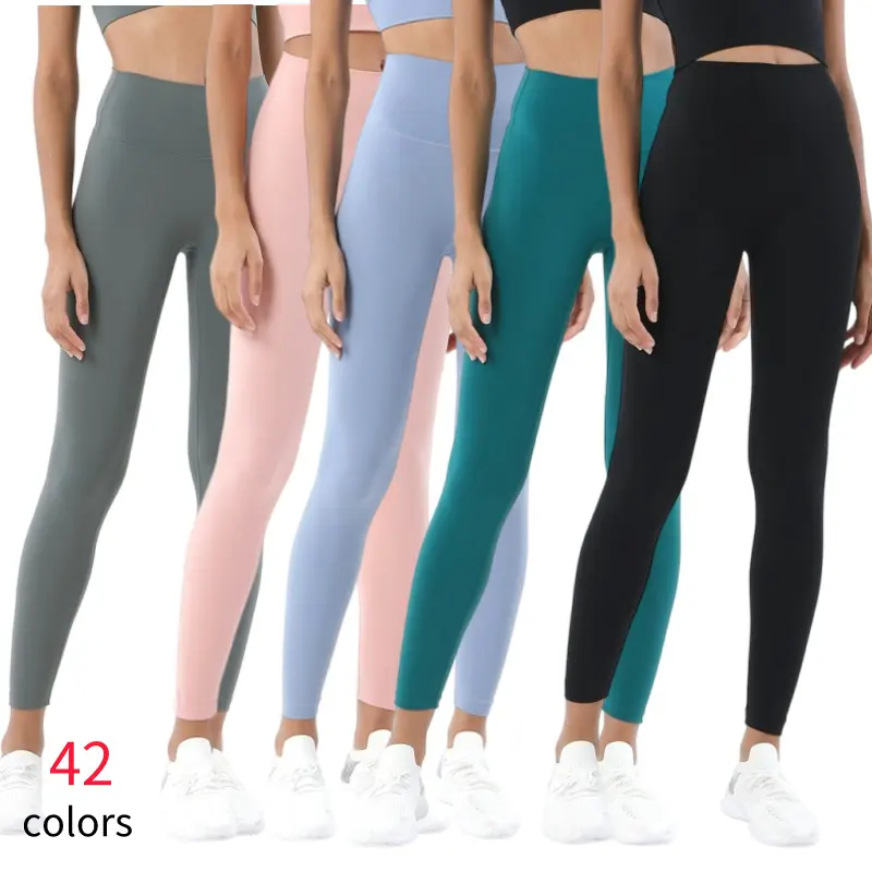 Grosir legging olahraga wanita legging atletik pelangsing olahraga gym celana Yoga olahraga pinggang tinggi