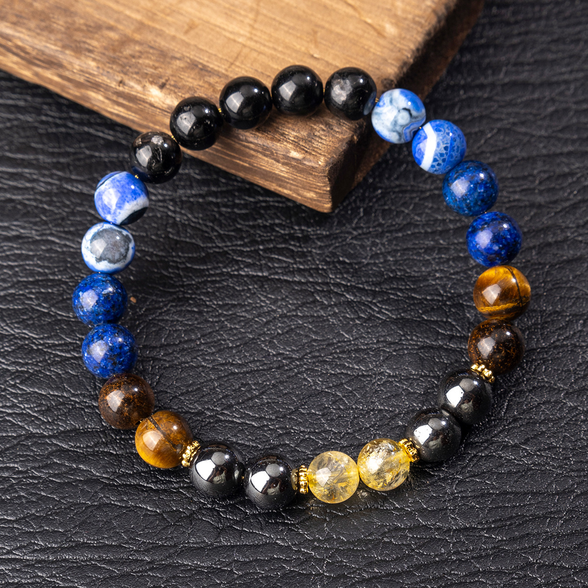 Lapis lazuli - calcul biliaire noir - oeil de tigre