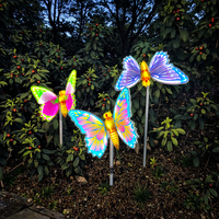 Lumières LED Papillons Ailes Dynamiques 3D d'Usine, Décorations de Noël Éclairage de Jardin IP65 pour Halloween Papillons Scéniques