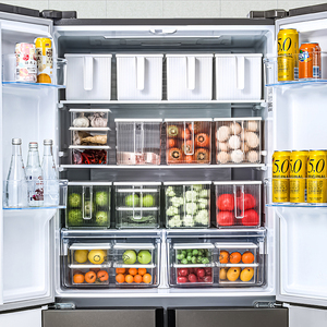 Ensemble de boîtes en <span class=keywords><strong>plastique</strong></span> pour réfrigérateur Boîte de <span class=keywords><strong>conservation</strong></span> des aliments Boîte de rangement de <span class=keywords><strong>conservation</strong></span> de la fraîcheur des légumes de grande capacité - Product Image 5