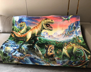 Super morbida <span class=keywords><strong>e</strong></span> calda coperta di dinosauro per i bambini a maglia con motivo a punti regalo perfetto per i ragazzi - Product Image 2