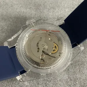 Montre automatique transparente lumineuse personnalisée avec bracelet en silicone coloré, montre-bracelet <span class=keywords><strong>de</strong></span> sport étanche 3ATM pour boîtier en acrylique <span class=keywords><strong>de</strong></span> 40 mm - Product Image 4