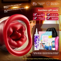 Masturbateur vibrant 12 fréquences pour femme, modèle lèvres rouges, pour succion et léchage buccal, jouet sexuel pour adulte