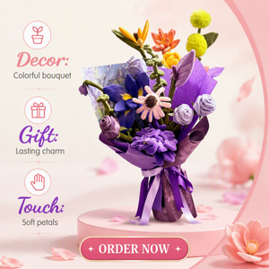 Ramo <span class=keywords><strong>de</strong></span> Rosas <span class=keywords><strong>de</strong></span> Peluche Personalizable, Juguete <span class=keywords><strong>de</strong></span> Peluche Suave para Interiores, Diseño <span class=keywords><strong>de</strong></span> Plantas Bonitas para Niños y Seres Queridos - Product Image 1