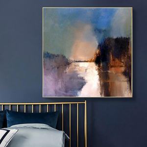 Peinture à l'huile abstraite peinte à la main par un artiste, toile murale pour salon moderne, hôtel, décoration minimaliste - Product Image 5