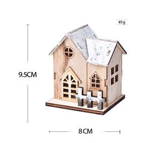 Mini LED Light Wooden <strong>House</strong> Figurines <strong>Christmas</strong> <strong>Village</strong> Ornaments for Home &amp; Party Table Gift Decoration - Product Image 5