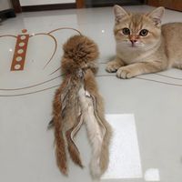 Jouet pour chat en vraie fourrure de lapin personnalisé, tête d'octopus, queue longue, pour chats, chiens, souris, jouet en peluche doux en fourrure de lapin pour animaux de compagnie