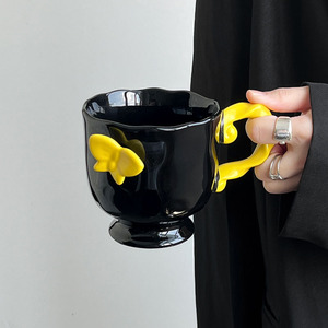 Design <span class=keywords><strong>personnalisé</strong></span> rétro 3D papillon tasse en céramique cadeau d'<span class=keywords><strong>anniversaire</strong></span> Ins haut de gamme bureau café petit déjeuner lait tasse porcelaine tasse - Product Image 4