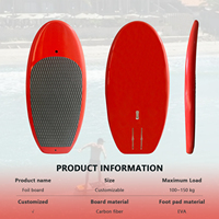 Papan Selancar Wingfoil Berkualitas Tinggi dari Karbon EPS PVC yang Diperkuat, Hydrofoil Ringan, Papan Selancar Foil Keras Warna Merah