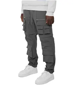 Customize Men Woven lightweight Cargo Slim Fit Combat Pant with stretch nylon spandex fabric so many cargo pockets