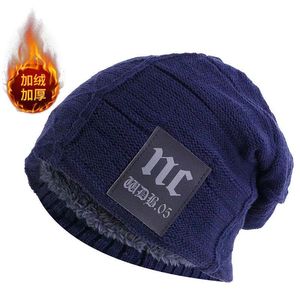 NC Extended Knit Wool Hat Unisex Warm Plush Beanie Khaki Red Coffee Navy Blue Gray Black - Product Image 2