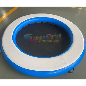 Commercial grade <b>inflatable</b> sunbathing pad for pool water lounge <b>floating</b> dock platform with mesh - Product Image 4