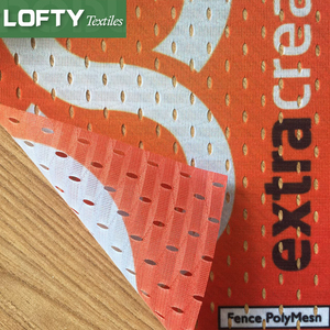 100% <span class=keywords><strong>Polyester</strong></span> dệt kim lưới cờ vải cho hàng rào lưới màn hình in ấn - Product Image 5