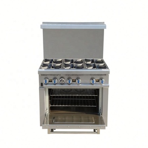Acero inoxidable 36 "Gama de gas 6 Quemadores Cocina de gas comercial con 1 Hornos de convección - Product Image 3
